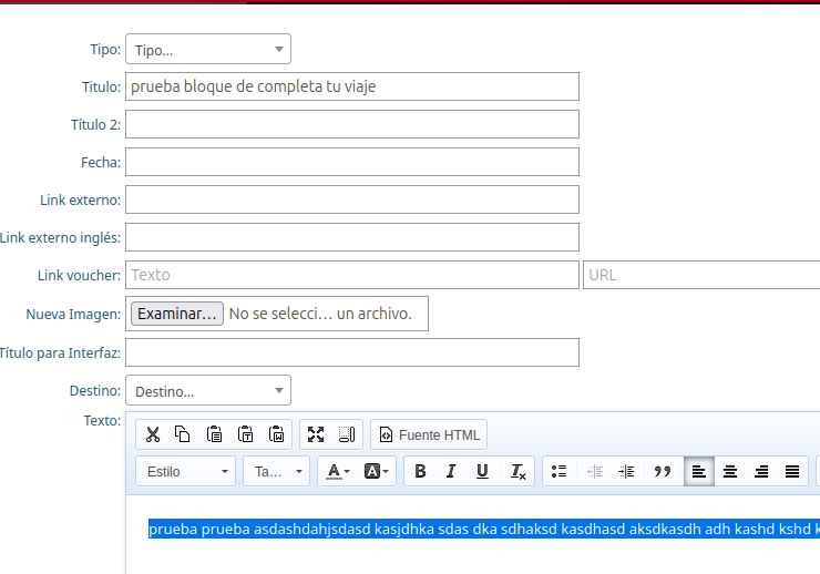 prueba bloque de completa tu viaje